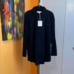 Women's Black Button-Up Shirt